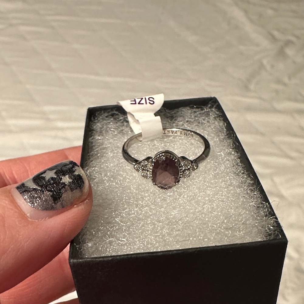 Silver Ring with Purple Gemstone